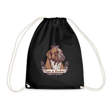 Vintage Regal Dog de Bordeaux mit Krone - Turnbeutel - Schwarz - Vorne