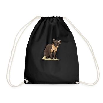 Pine marten I Noble marten marten motif for hunters - Drawstring Bag - black - Front