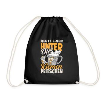 Heute einen hinter die Kiemen peitschen Bier - Turnbeutel - Schwarz - Vorne