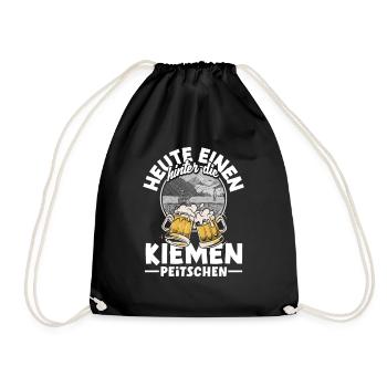 Heute einen hinter die Kiemen peitschen Bier - Turnbeutel - Schwarz - Vorne