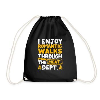 I enjoy romantic walks Fun BBQ - Drawstring Bag - black - Front