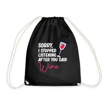 Après avoir dit amateurs de vin buveurs - Sac de sport léger - noir - Devant
