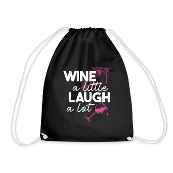 Vin un peu rire beaucoup boire amoureux - Sac de sport léger - noir - Devant