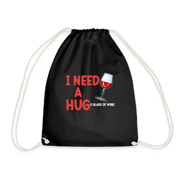 Huge glass of wine drinkers - Drawstring Bag - black - Front