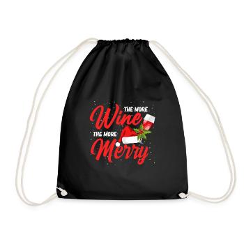 Plus de vin Plus Joyeux Buveur amoureux - Sac de sport léger - noir - Devant