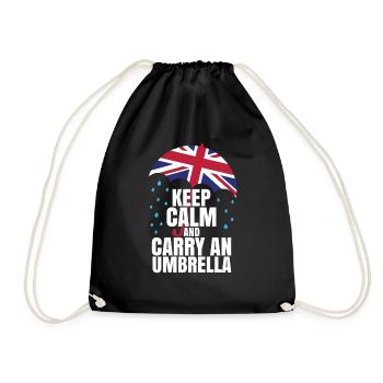 Keep Calm And Carry An Umbrella - Drawstring Bag - black - Front