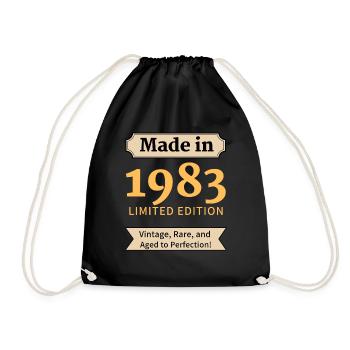 1940 40 Jahre alt - Turnbeutel - Schwarz - Vorne