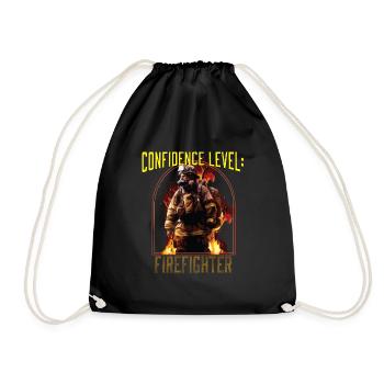 Confidence Level: Firefighter Best Fireman Ever - Drawstring Bag - black - Front