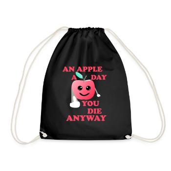 Une pomme par jour - tu meurs quand même - Sac de sport léger - noir - Devant
