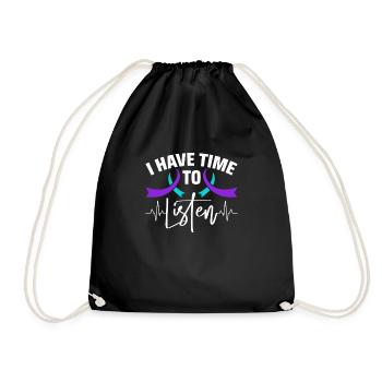Sunflower Suicide Prevention Suicide Education - Drawstring Bag - black - Front