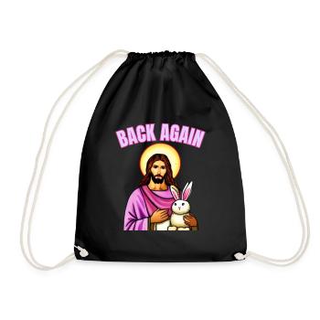 Lapin de Pâques avec œuf de Pâques et Jésus - Sac de sport léger - noir - Devant