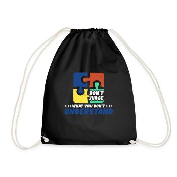 Autism Awareness – Don't Condemn What - Drawstring Bag - black - Front