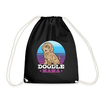 Women Doodle Mama Labradoodle Goldendoodle - Drawstring Bag - black - Front