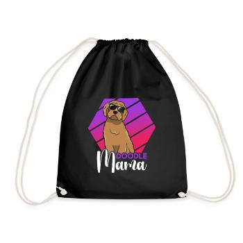 Women Doodle Mama Labradoodle Goldendoodle - Drawstring Bag - black - Front