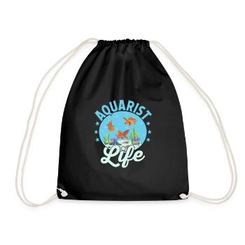 Aquarist Fish Keeping Aquarium Owner - Drawstring Bag - black - Front