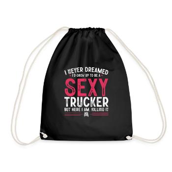 Drôle de chauffeur de camion Trucker Femmes amant de camionnage - Sac de sport léger - noir - Devant