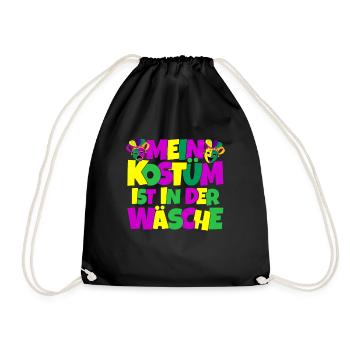 Mein Kostüm ist in der Wäscherei Carnival Party - Turnbeutel - Schwarz - Vorne
