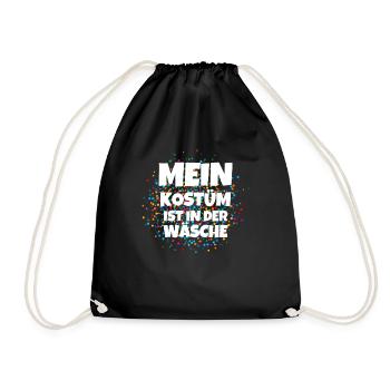 Mein Kostüm ist in der Wäscherei Carnival Party - Turnbeutel - Schwarz - Vorne