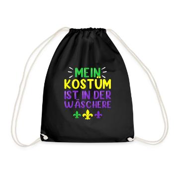Mein Kostüm ist in der Wäscherei Carnival Party - Turnbeutel - Schwarz - Vorne