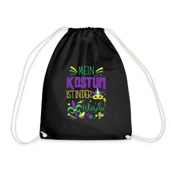 Mein Kostüm ist in der Wäscherei Carnival Party - Turnbeutel - Schwarz - Vorne