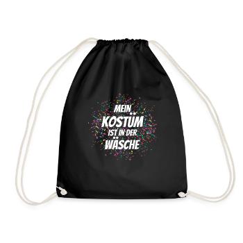 Mein Kostüm ist in der Wäscherei Carnival Party - Turnbeutel - Schwarz - Vorne