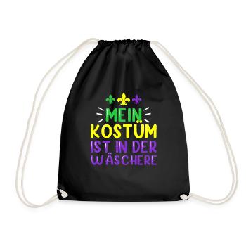 Mein Kostüm ist in der Wäscherei Carnival Party - Turnbeutel - Schwarz - Vorne