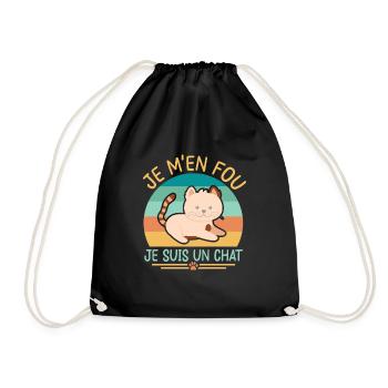 Je m'en fou je suis un chat - Sac de sport léger - noir - Devant