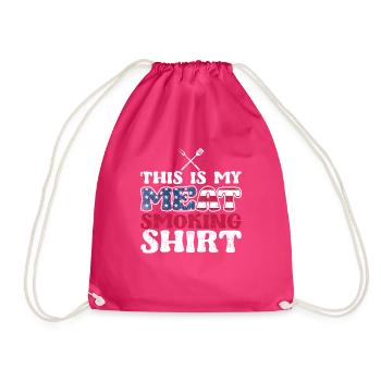 This Is My Meat Smoking Shirt Lustig BBQ Smoker - Turnbeutel - Fuchsia - Vorne