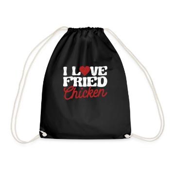 J’adore le poulet frit Funny Food Food BBQ - Sac de sport léger - noir - Devant