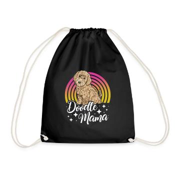 Women Doodle Mama Labradoodle Goldendoodle - Drawstring Bag - black - Front