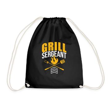 Grill Sergeant Funny BBQ Grill Meat Lovers - Drawstring Bag - black - Front