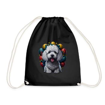 Beau caniche chien Pâques printemps caniche - Sac de sport léger - noir - Devant