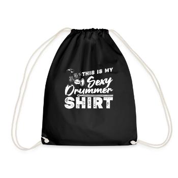 This Is My Sexy Drummer Shirt Drummer Musician Dru - Drawstring Bag - black - Front