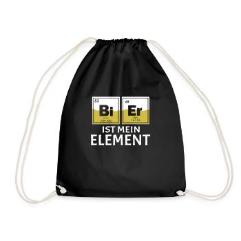 Bier ist mein Element Filmriss Biertrinker Bier - Turnbeutel - Schwarz - Vorne