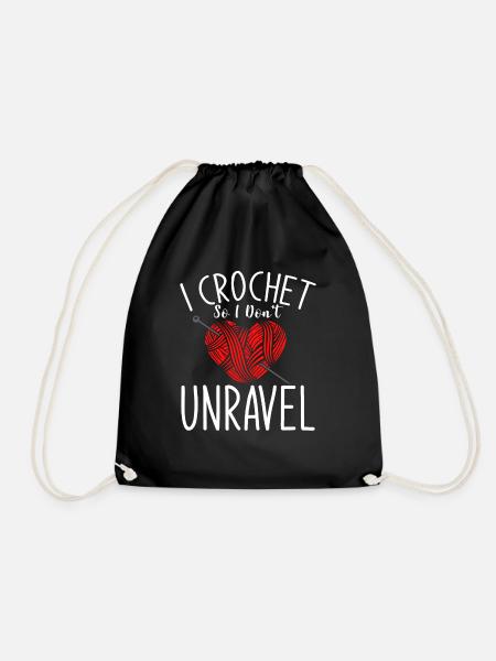 I Crochet So I Dont Unravel - Turnbeutel - Schwarz