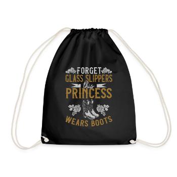 Forget Glass Slippers This Princess Wears Boots - Turnbeutel - Schwarz - Vorne