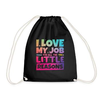 J’aime mon travail pour toutes les petites raisons - Sac de sport léger - noir - Devant