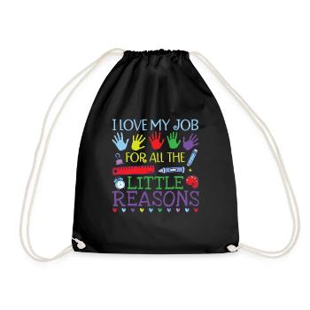 Cute Kindergarten Teacher - Drawstring Bag - black - Front