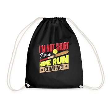 I'm A Home Run Compact Softball - Drawstring Bag - black - Front