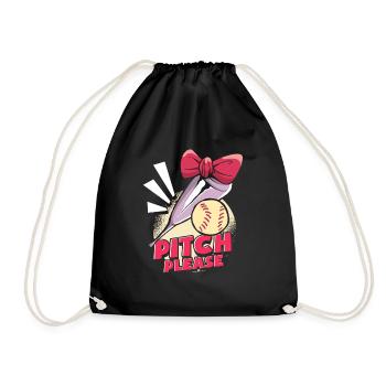 Softball Funny - Drawstring Bag - black - Front