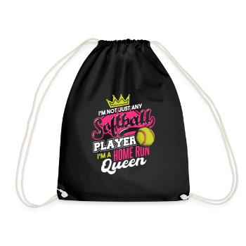 I'm A Home Run Queen - Drawstring Bag - black - Front