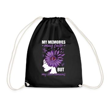 My Memories May Fade | Alzheimers - Drawstring Bag - black - Front