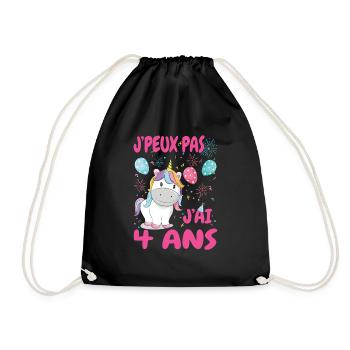 licorne originale rigolote fille 4 ans - Sac de sport léger - noir - Devant