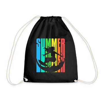 Surfin Summer Surfergirl 2023 colourful - Drawstring Bag - black - Front