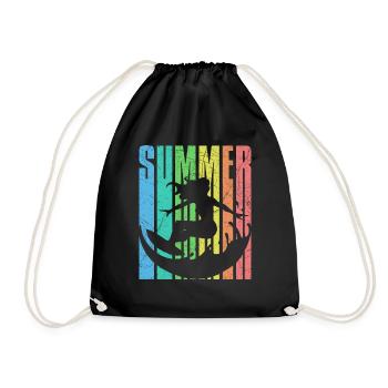 Summer Surfergirl vintage 2023 - Drawstring Bag - black - Front