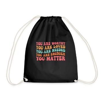 You Matter Kindness Be Kind Groovy Mental Health A - Drawstring Bag - black - Front
