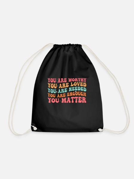 You Matter Kindness Be Kind Groovy Mental Health A - Drawstring Bag - black