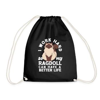 Je travaille dur pour que mon Ragdoll puisse avoir une vie meilleure - Sac de sport léger - noir - Devant