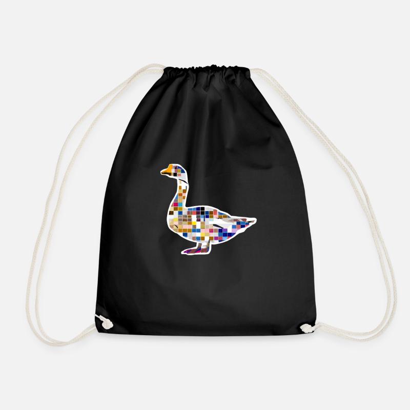 Gans Ente Schwan Mosaik Design - Turnbeutel - Schwarz