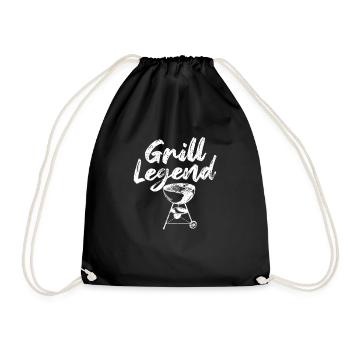 Grill Legend BBQ Meat Smoking Grilling Love - Drawstring Bag - black - Front